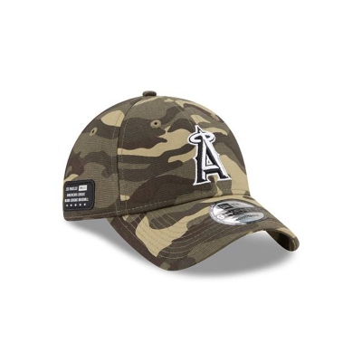 Green Los Angeles Angels Hat - New Era MLB Armed Forces Weekend 9TWENTY Adjustable Caps USA7984526